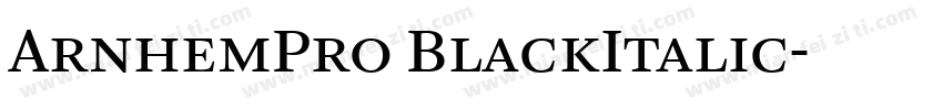 ArnhemPro BlackItalic字体转换